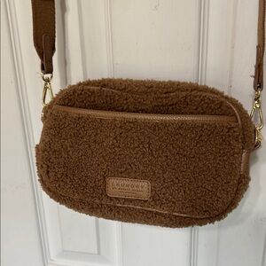 Laundry By Shelli Segal Brown Crossbody Bag Plush Teddy Bear 🧸 Texture